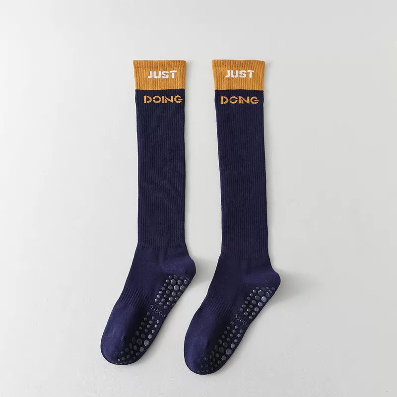 Findszx | Women’s Mid-Calf Cotton Yoga Socks with Grip for Pilates, Studio Training & Indoor Workouts