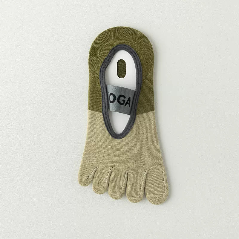 Findszx | Women’s Open-Heel Split-Toe Yoga Socks with Grip for Pilates & Dance Practice