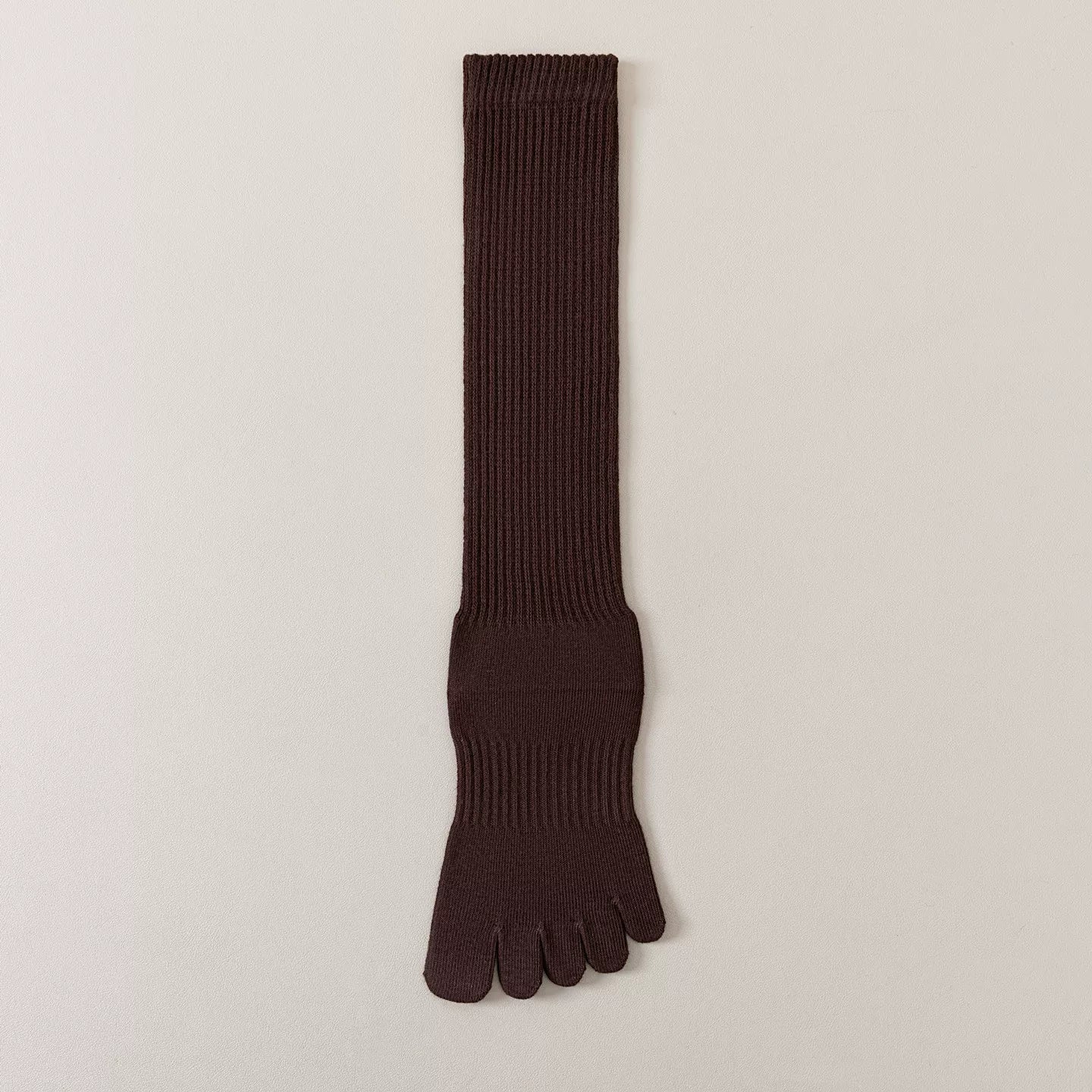 Findszx | Women’s Split-Toe Long Calf Socks in Warm Neutral Tones for Spring & Autumn Styling