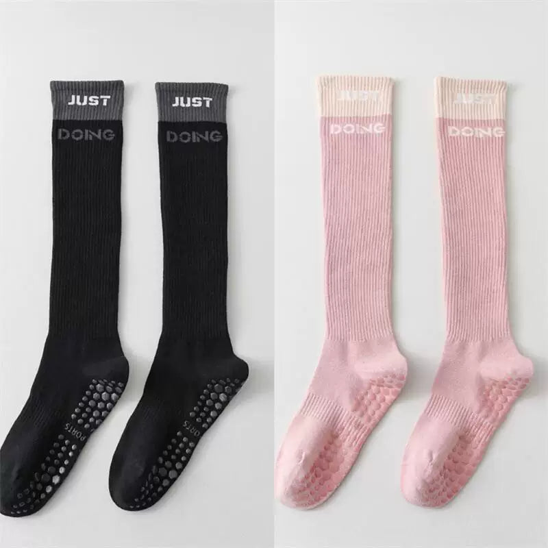 Findszx | Women’s Mid-Calf Cotton Yoga Socks with Grip for Pilates, Studio Training & Indoor Workouts