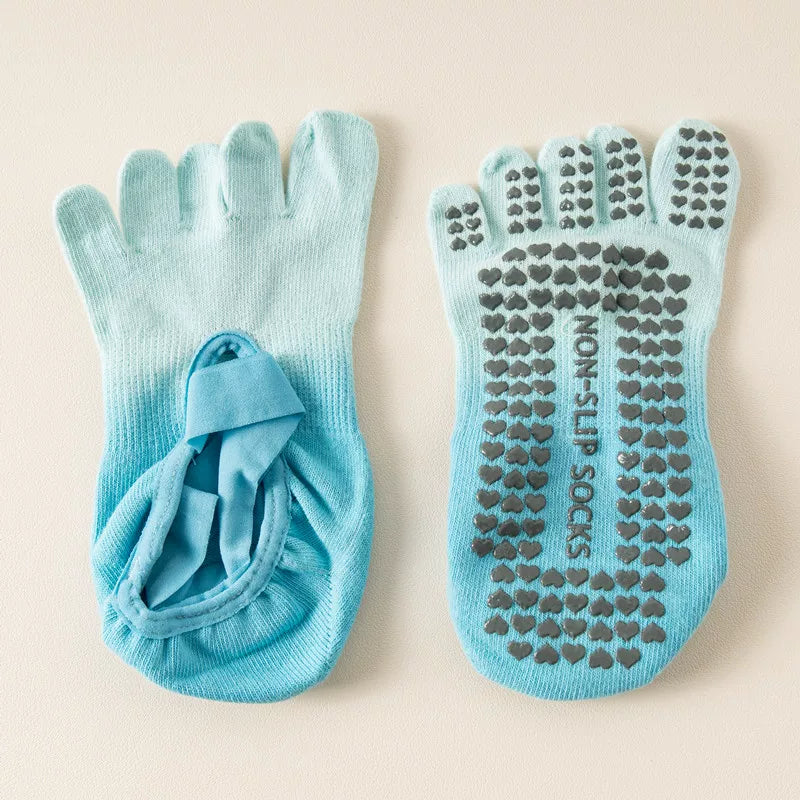 Findszx | Women’s Strapped Five-Toe Yoga Socks with Grip for Pilates, Dance & Indoor Fitness