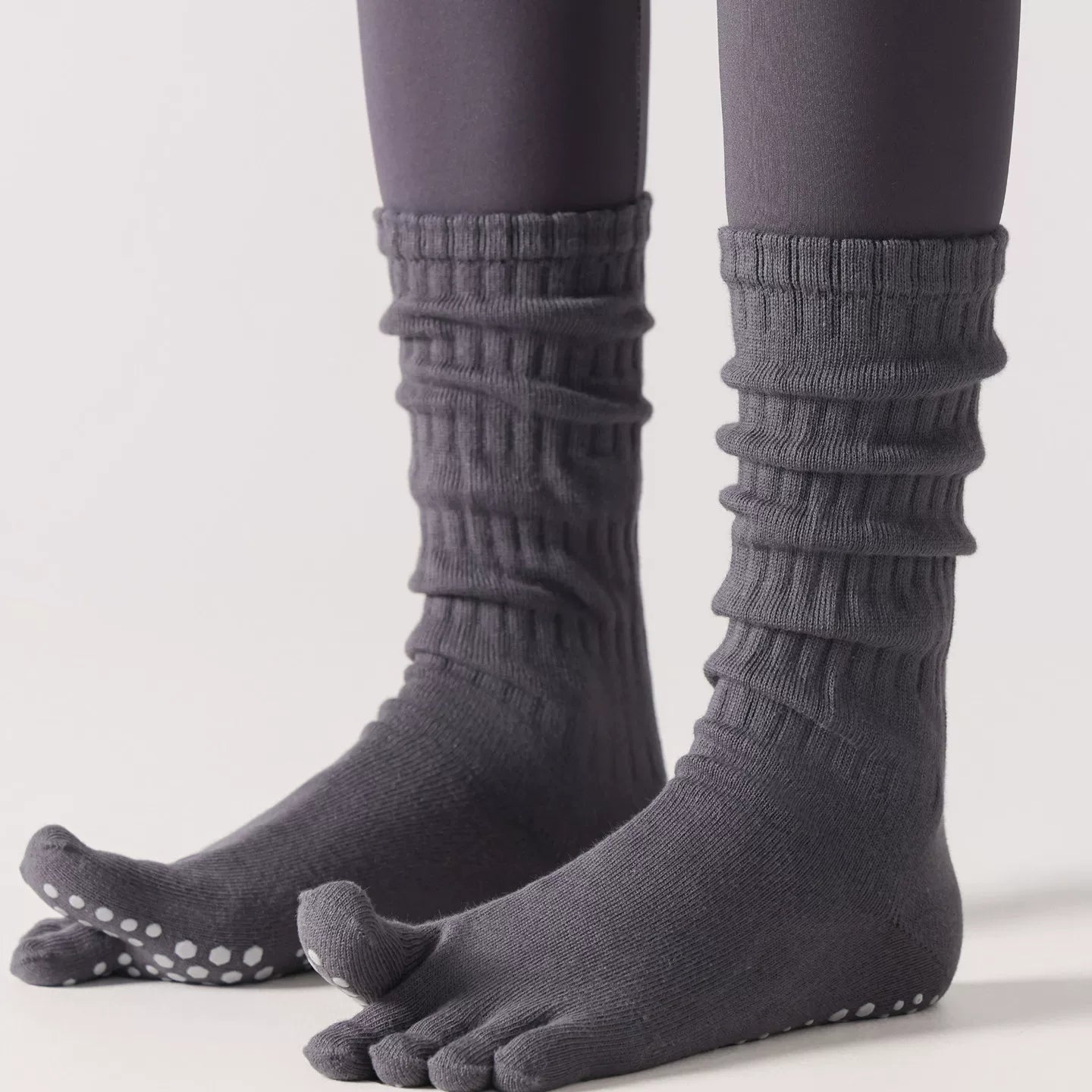Findszx | Five-Toe Calf Socks for Yoga & Pilates Wear, Clean Minimal Design, Everyday Active Style