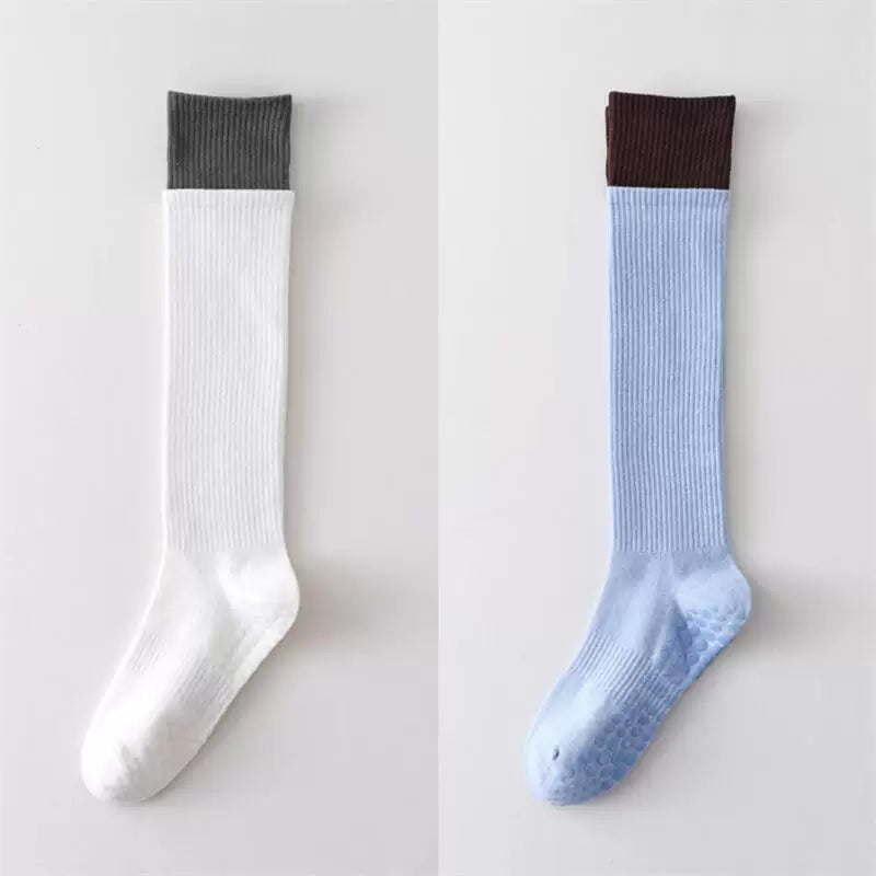 Findszx | Long Calf Yoga Socks with Double-Cuff Design, Indoor Activity & Pilates Wear