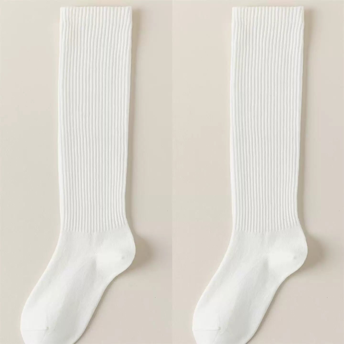 Findszx | Women’s Warm Wool-Blend Knee-High Socks with Striped Design for Autumn & Winter Wear