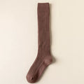 Findszx | Women’s Knee-High Cotton Socks with Double-Knit Stripe Design for Autumn & Winter Wear
