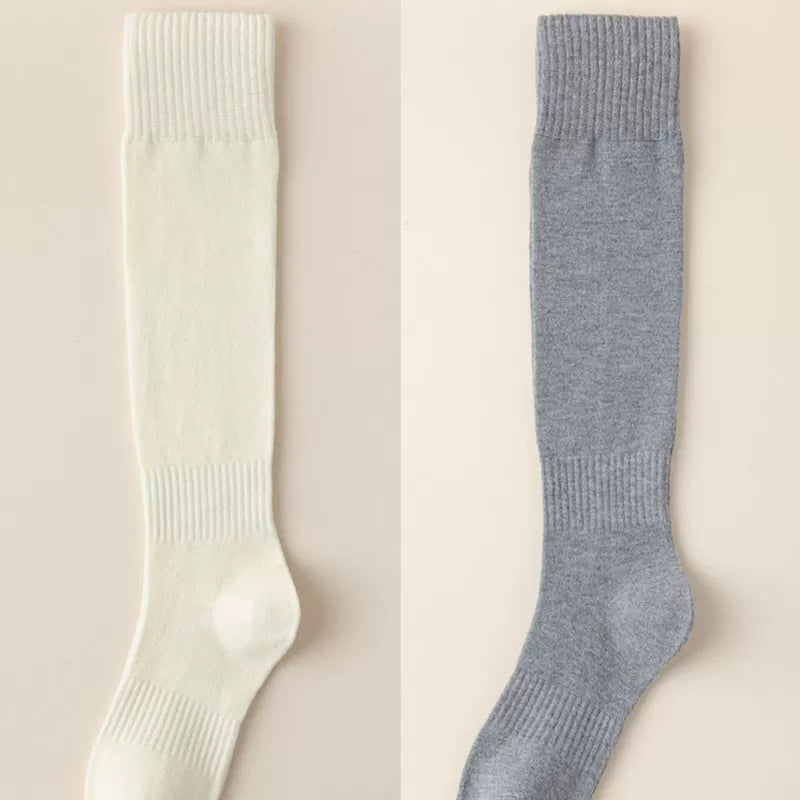 Findszx | Women’s Wool-Blend Long Calf Socks in Solid Colors for Autumn & Winter Wear