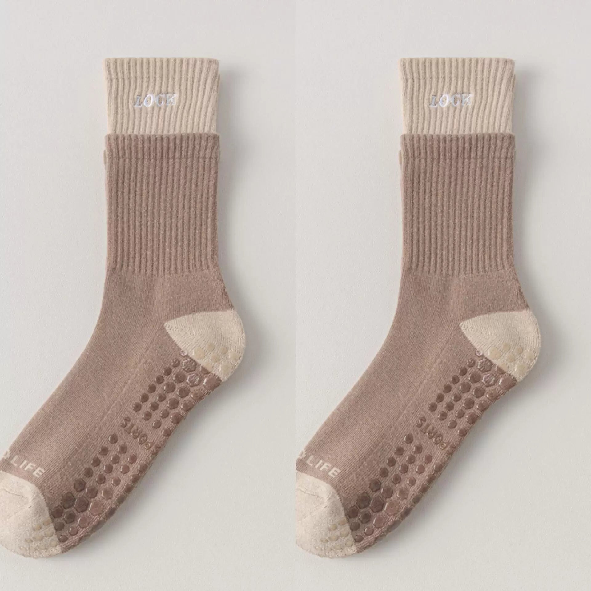 Findszx | Women’s Cushioned Mid-Calf Cotton Yoga Socks with Grip for Pilates & Indoor Fitness