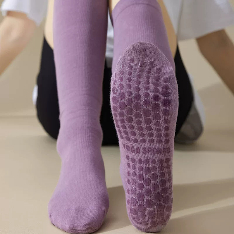 Findszx | Women’s Mid-Calf Yoga Socks with Grip for Pilates, Dance & Indoor Fitness