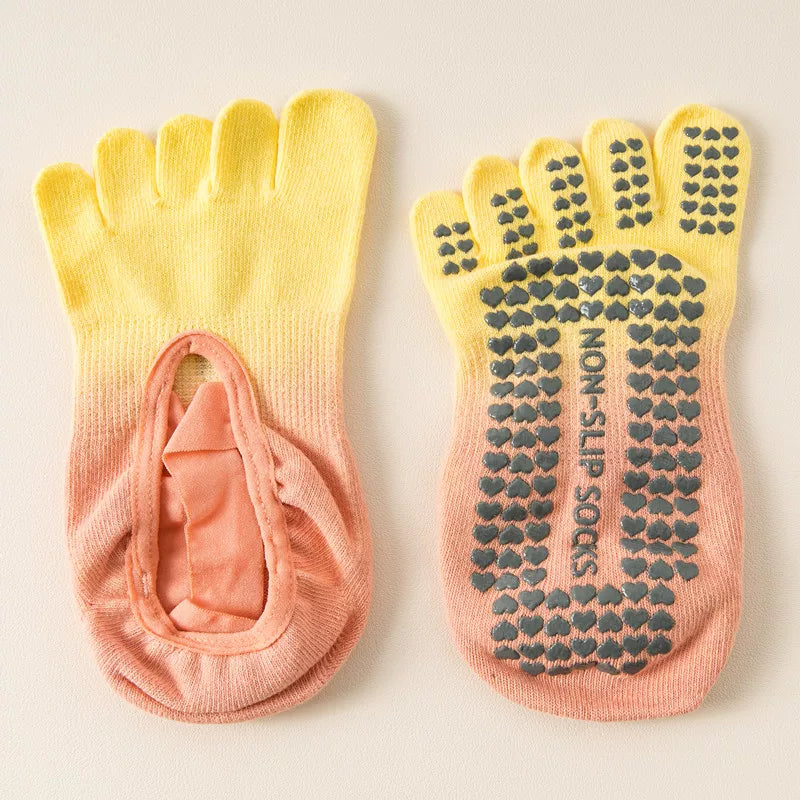 Findszx | Women’s Strapped Five-Toe Yoga Socks with Grip for Pilates, Dance & Indoor Fitness