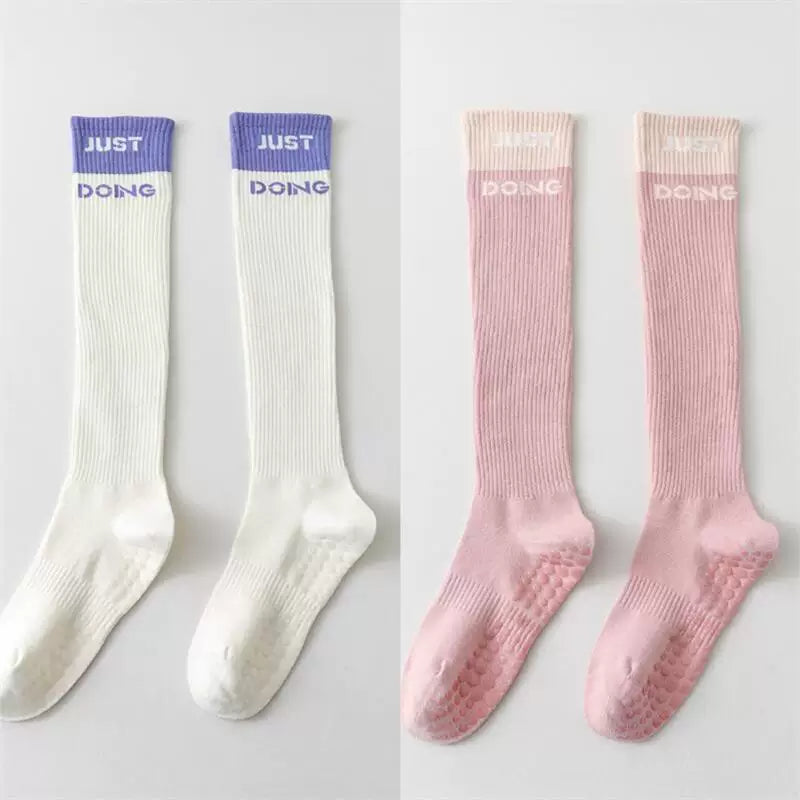 Findszx | Women’s Mid-Calf Cotton Yoga Socks with Grip for Pilates, Studio Training & Indoor Workouts