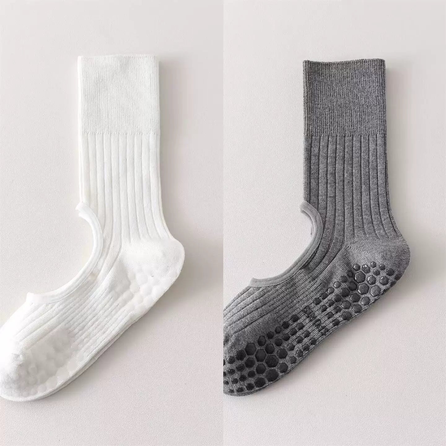 Findszx | Women’s Backless Ballet-Inspired Mid-Calf Yoga Socks with Grip for Pilates & Dance