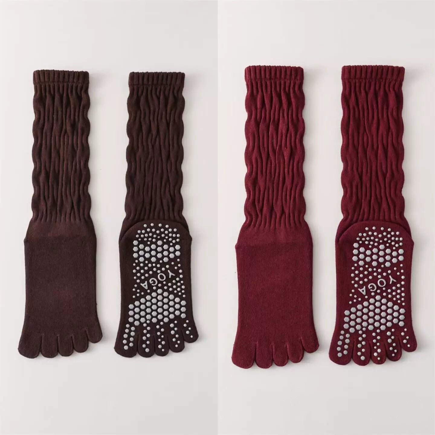 Findszx | Five-Toe Calf Socks for Yoga & Pilates Wear, Clean Minimal Design, Everyday Active Style