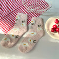Findszx | Soft Plush Mid-Calf Home Socks for Women, Cozy Cartoon Design, Winter Indoor Wear