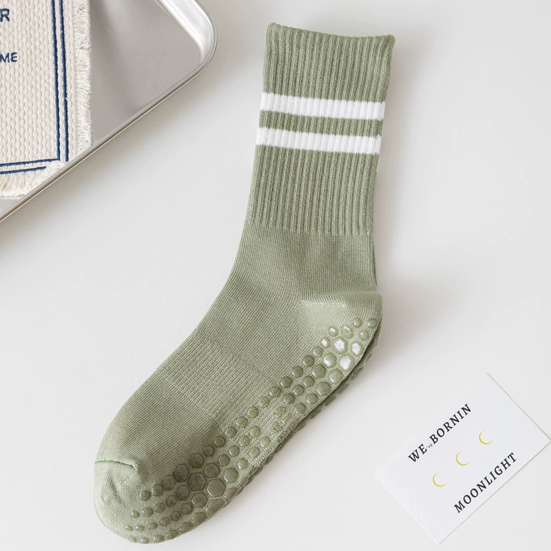 Findszx | Women’s Solid Color Mid-Calf Yoga Socks with Grip for Pilates & Indoor Fitness