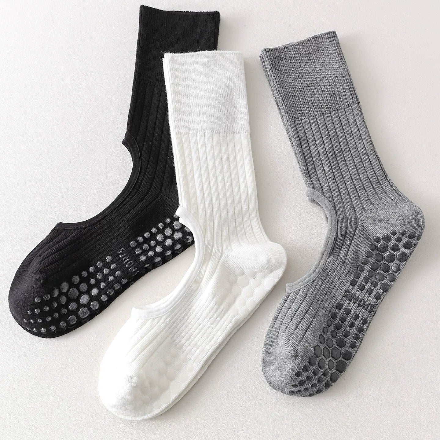 Findszx | Women’s Backless Ballet-Inspired Mid-Calf Yoga Socks with Grip for Pilates & Dance