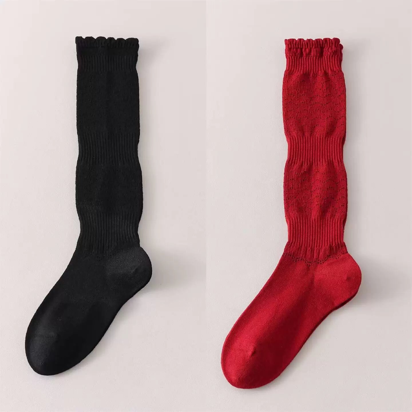 Findszx | Women’s Merino Wool Lace Calf Socks with Open-Knit Texture for Everyday Fashion Wear