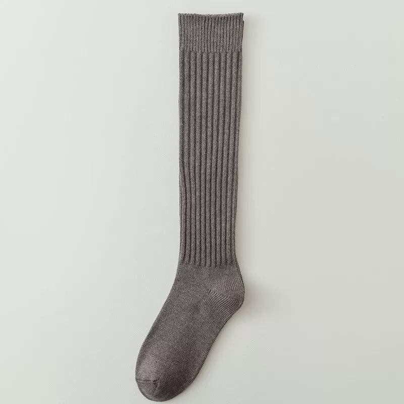 Findszx | Women’s Over-the-Knee Ribbed Cotton Socks with Soft Texture for Autumn & Winter Wear