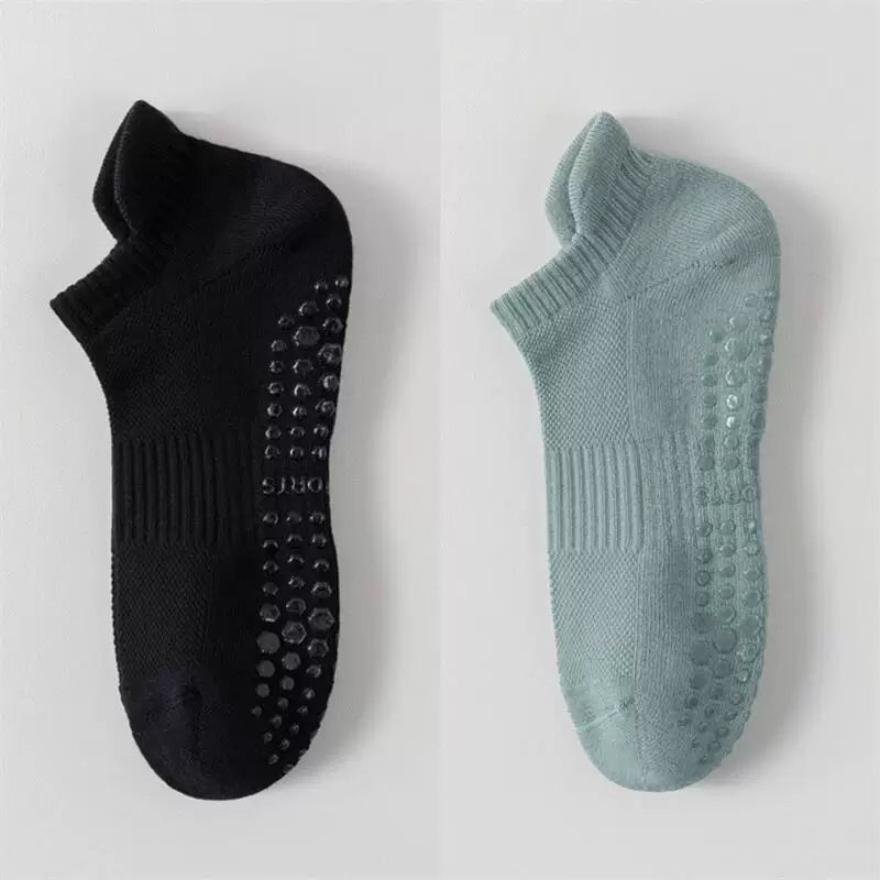Findszx | Men’s Cushioned Mid-Calf Cotton Yoga Socks with Silicone Grip for Pilates & Indoor Fitness