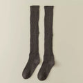 Findszx | Women’s Knee-High Pile Cotton Socks with Vertical Stripe Design for Spring & Autumn Wear