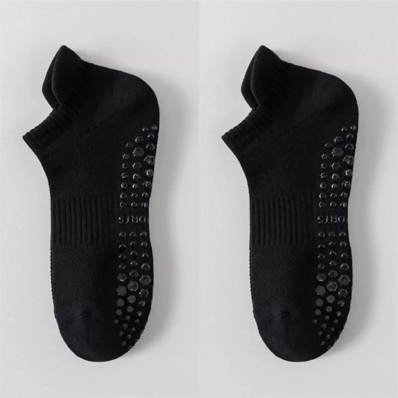 Findszx | Men’s Cushioned Mid-Calf Cotton Yoga Socks with Silicone Grip for Pilates & Indoor Fitness