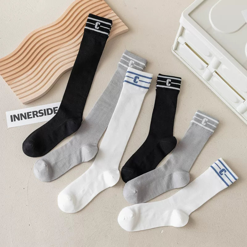 Findszx | Women’s Ultra-Light Mid-Calf Mesh Cotton Socks with Letter Detail for Spring & Summer Wear