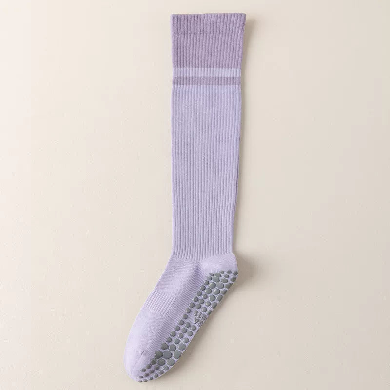 Findszx | Women’s Color-Block Mid-Calf Yoga Socks with Grip for Pilates, Dance & Indoor Fitness