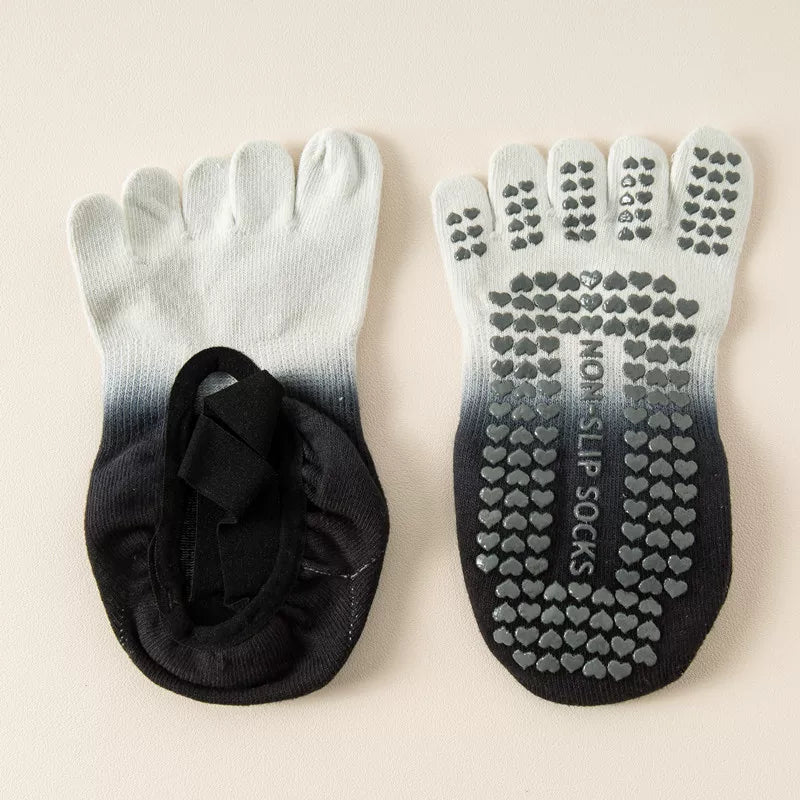 Findszx | Women’s Strapped Five-Toe Yoga Socks with Grip for Pilates, Dance & Indoor Fitness