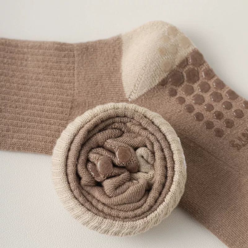 Findszx | Women’s Cushioned Mid-Calf Cotton Yoga Socks with Grip for Pilates & Indoor Fitness