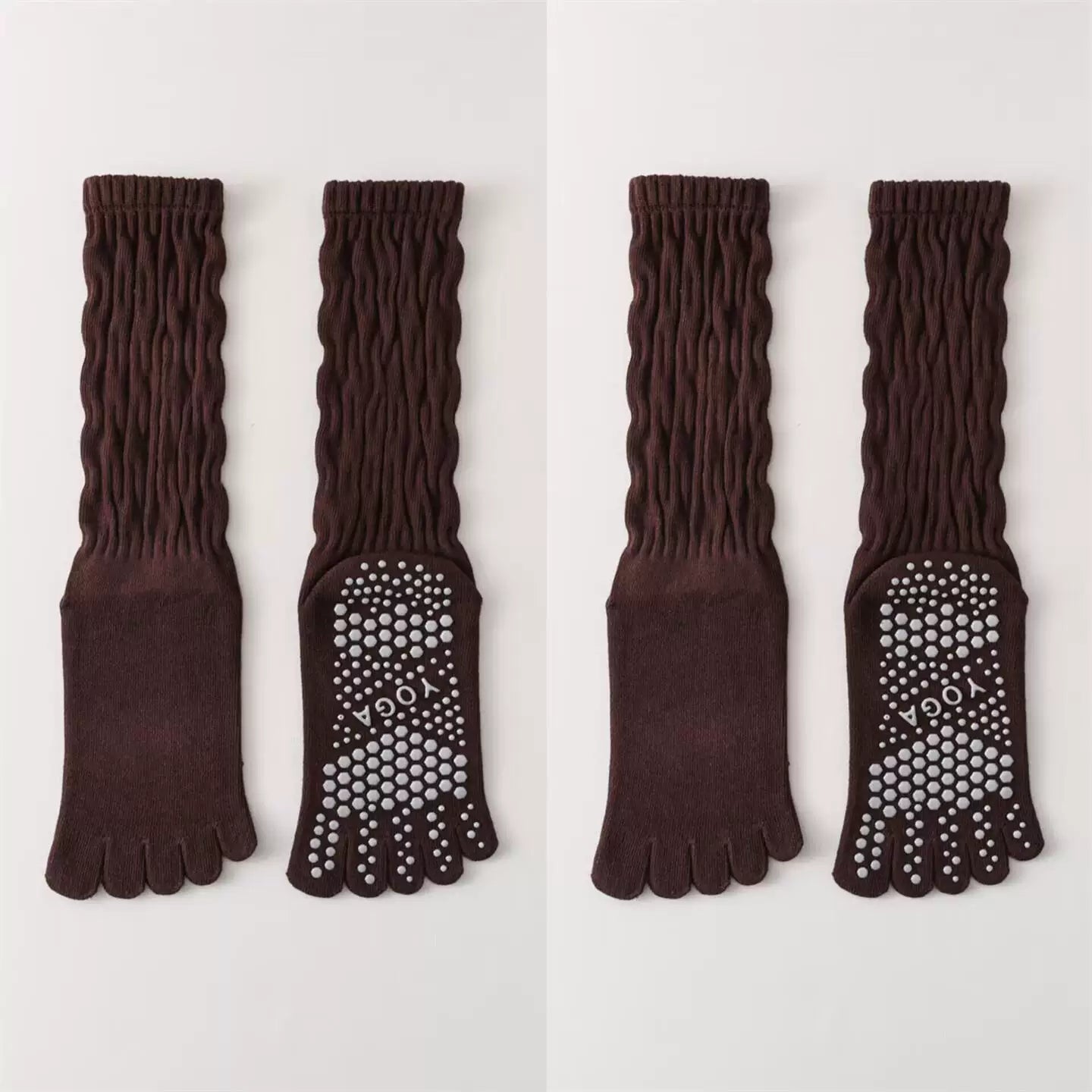 Findszx | Five-Toe Calf Socks for Yoga & Pilates Wear, Clean Minimal Design, Everyday Active Style