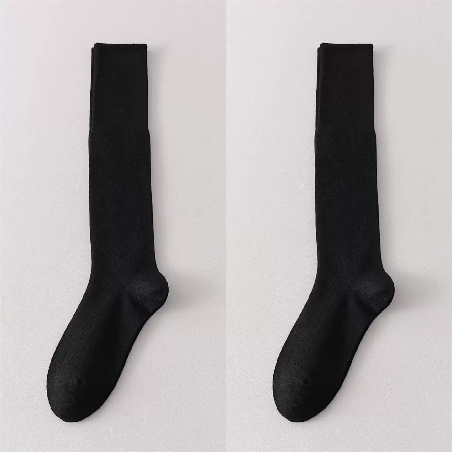 Findszx | Women’s Lightweight Wool-Blend Calf Socks in Solid Colors for Spring & Autumn Wear
