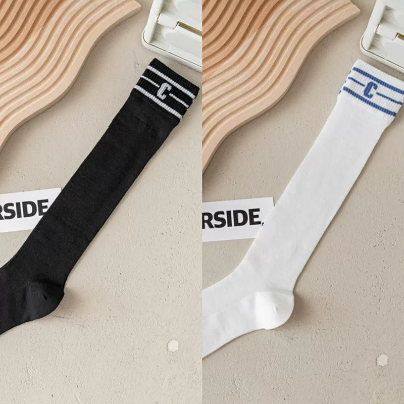 Findszx | Women’s Ultra-Light Mid-Calf Mesh Cotton Socks with Letter Detail for Spring & Summer Wear