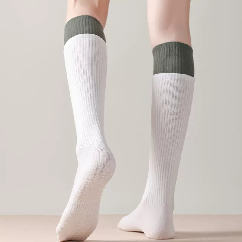 Findszx | Long Calf Yoga Socks with Double-Cuff Design, Indoor Activity & Pilates Wear