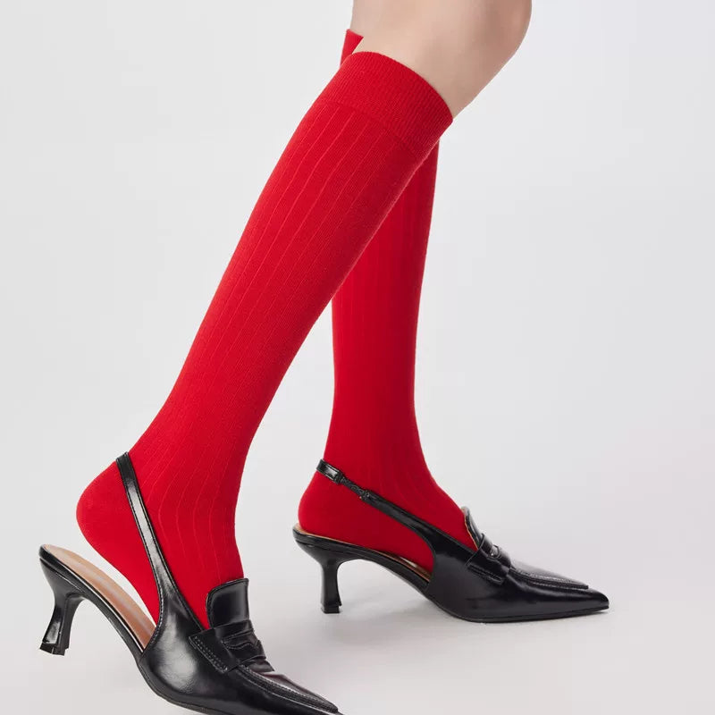 Angora Red Socks Spring And Autumn Female Zodiac Year Red Pile Stockings Burgundy Angora Red Calf Socks Cotton