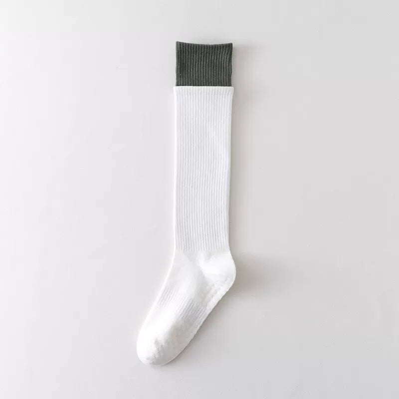 Findszx | Long Calf Yoga Socks with Double-Cuff Design, Indoor Activity & Pilates Wear