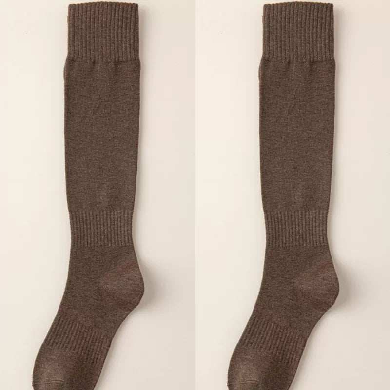 Findszx | Women’s Wool-Blend Long Calf Socks in Solid Colors for Autumn & Winter Wear