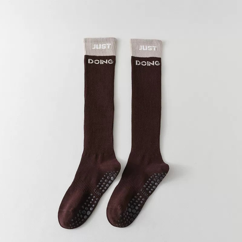 Findszx | Women’s Mid-Calf Cotton Yoga Socks with Grip for Pilates, Studio Training & Indoor Workouts