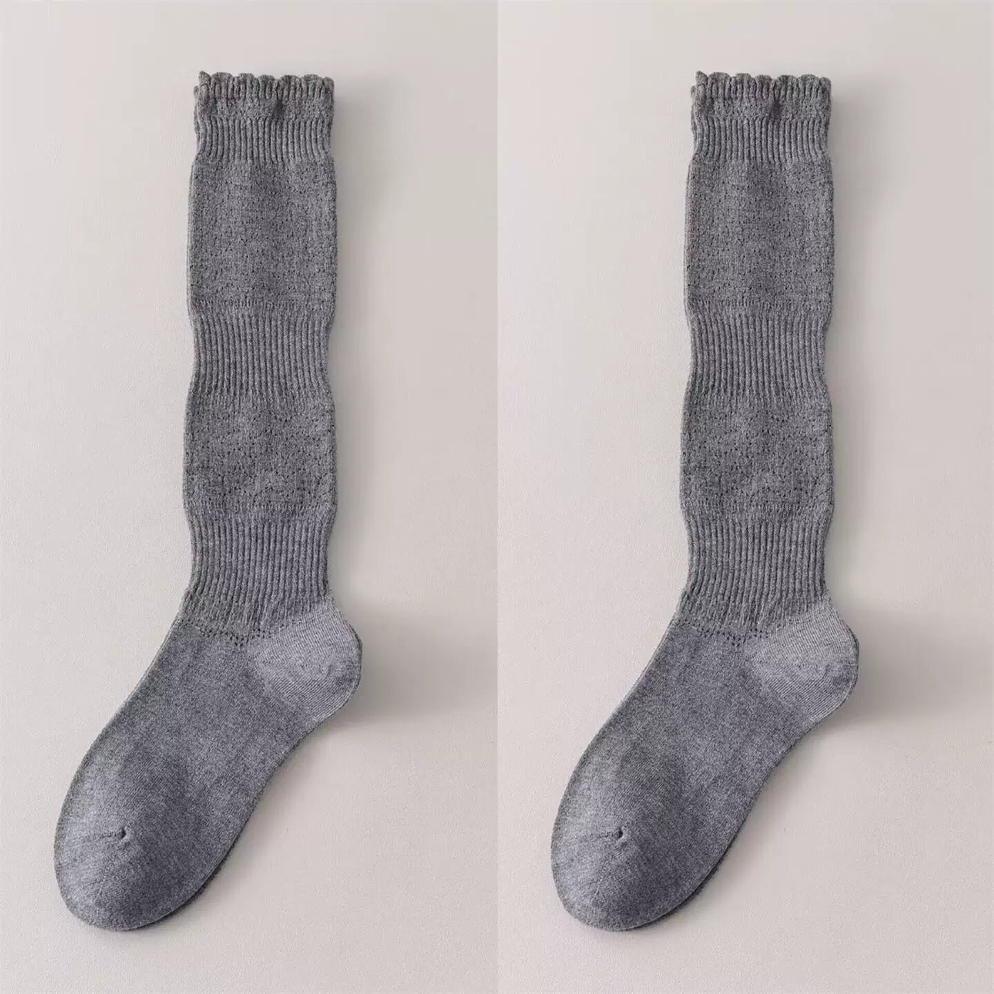 Findszx | Women’s Merino Wool Lace Calf Socks with Open-Knit Texture for Everyday Fashion Wear