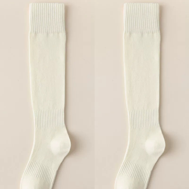 Findszx | Women’s Wool-Blend Long Calf Socks in Solid Colors for Autumn & Winter Wear