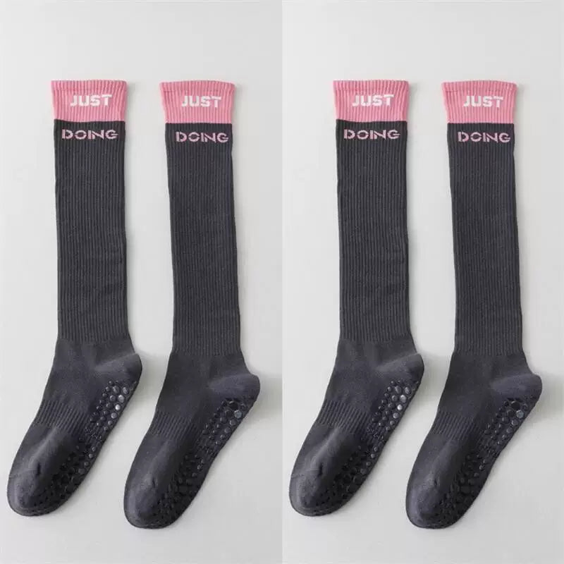 Findszx | Women’s Mid-Calf Cotton Yoga Socks with Grip for Pilates, Studio Training & Indoor Workouts