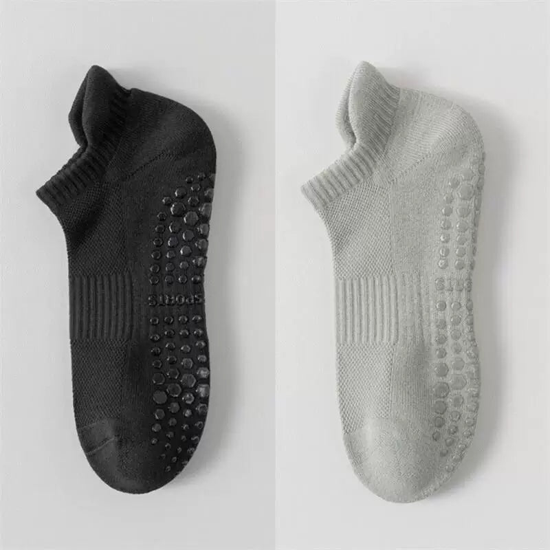 Findszx | Men’s Cushioned Mid-Calf Cotton Yoga Socks with Silicone Grip for Pilates & Indoor Fitness