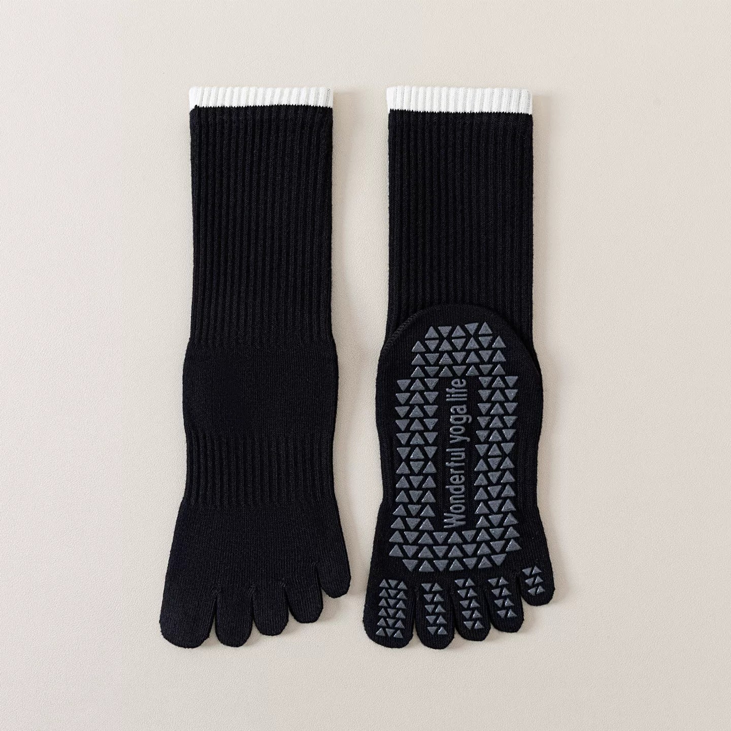 Findszx | Women’s Striped Five-Toe Yoga Socks with Grip for Pilates, Dance & Indoor Fitness