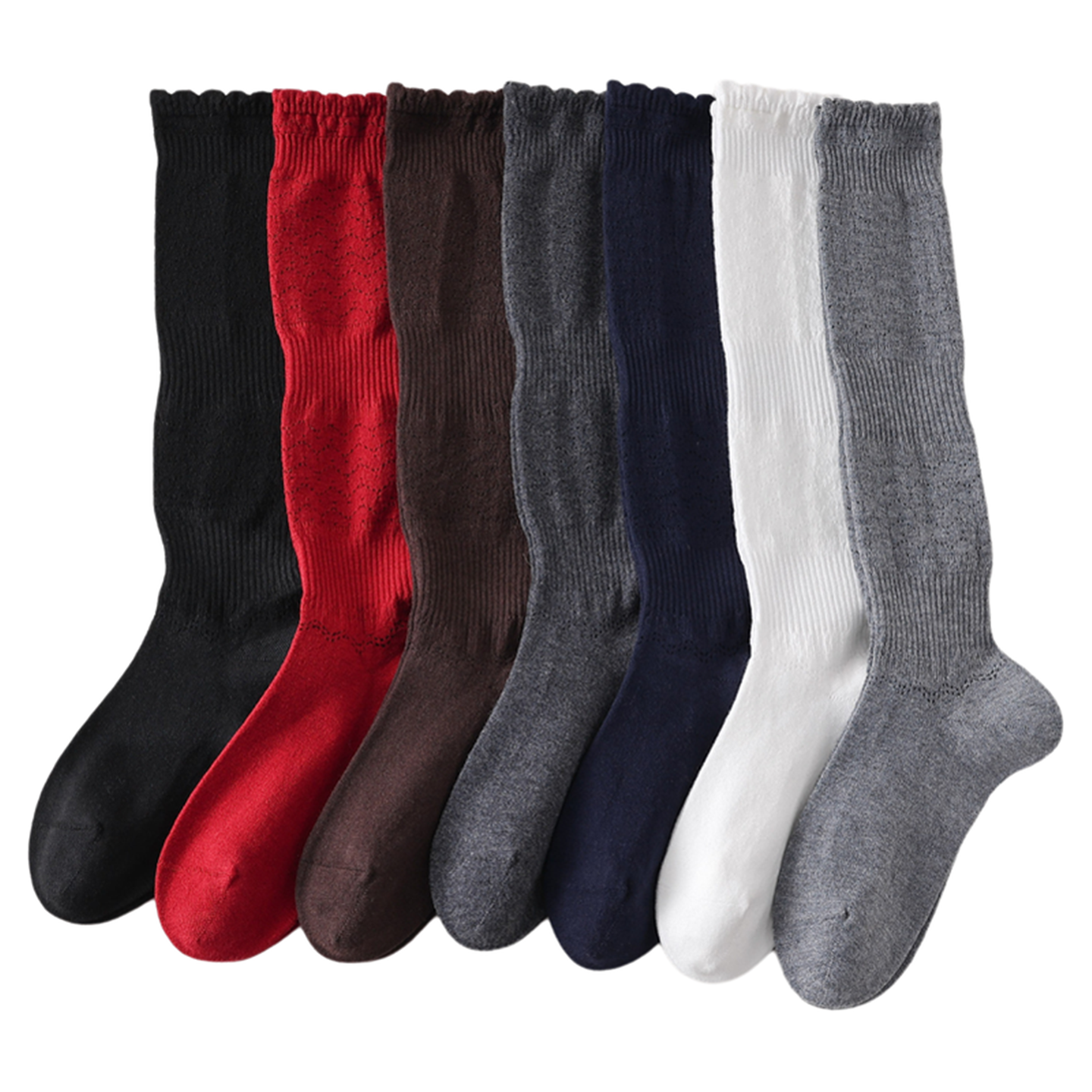 Findszx | Women’s Merino Wool Lace Calf Socks with Open-Knit Texture for Everyday Fashion Wear