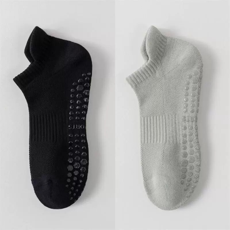 Findszx | Men’s Cushioned Mid-Calf Cotton Yoga Socks with Silicone Grip for Pilates & Indoor Fitness