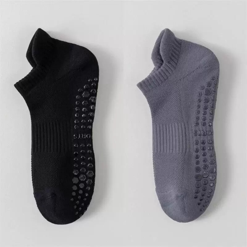 Findszx | Men’s Cushioned Mid-Calf Cotton Yoga Socks with Silicone Grip for Pilates & Indoor Fitness