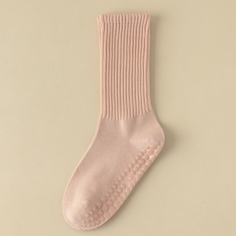 Findszx | Women’s Solid Color Mid-Calf Yoga Socks with Grip for Pilates & Indoor Fitness