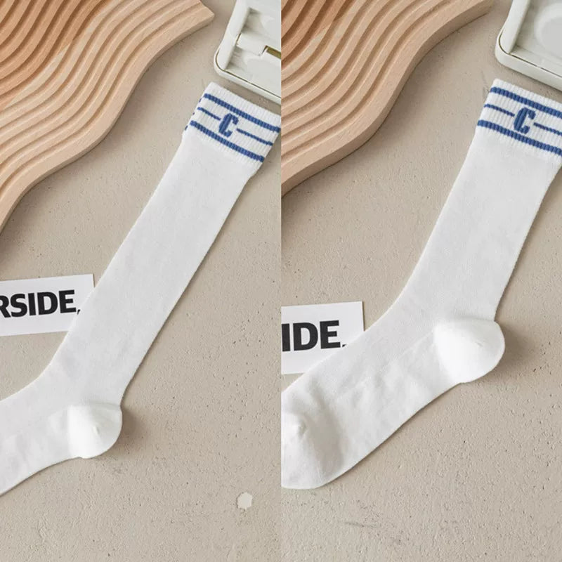 Findszx | Women’s Ultra-Light Mid-Calf Mesh Cotton Socks with Letter Detail for Spring & Summer Wear