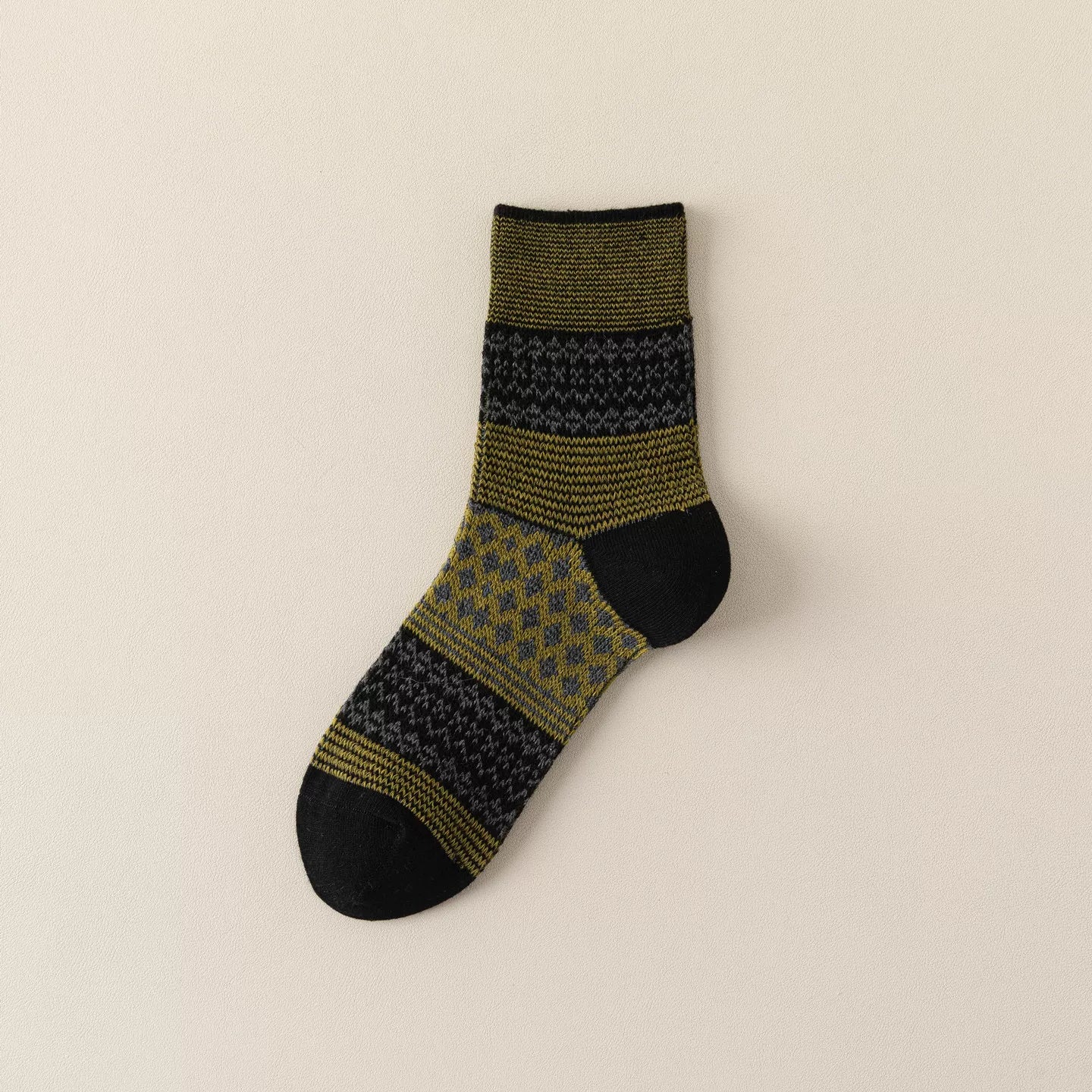 Findszx | Women’s Mid-Calf Cotton Socks with Double-Knit Pile Texture for Autumn & Winter Wear
