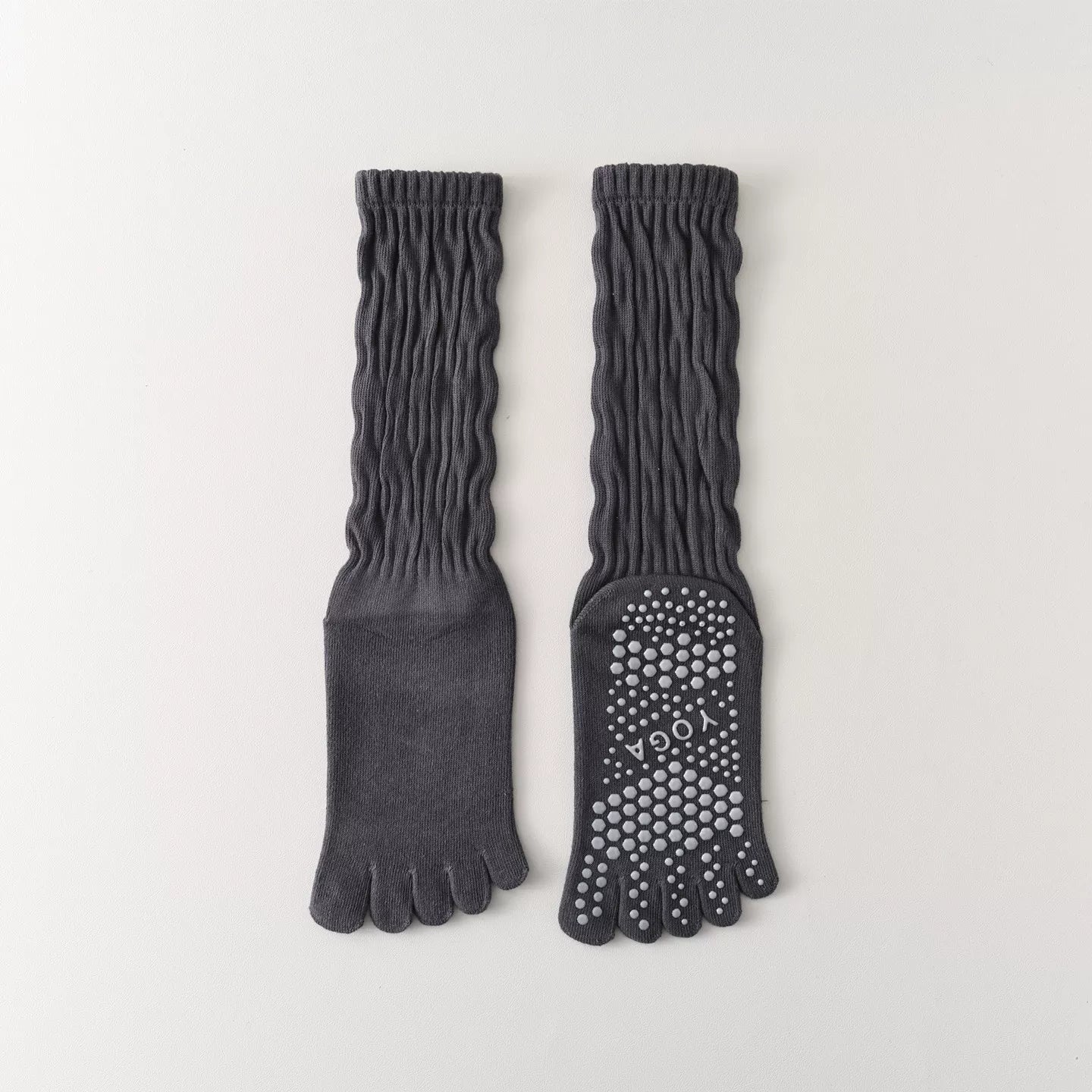 Findszx | Five-Toe Calf Socks for Yoga & Pilates Wear, Clean Minimal Design, Everyday Active Style