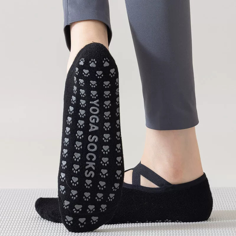 Findszx | Women’s Low-Cut Terry Cotton Yoga Socks with Grip for Pilates, Dance & Indoor Fitness