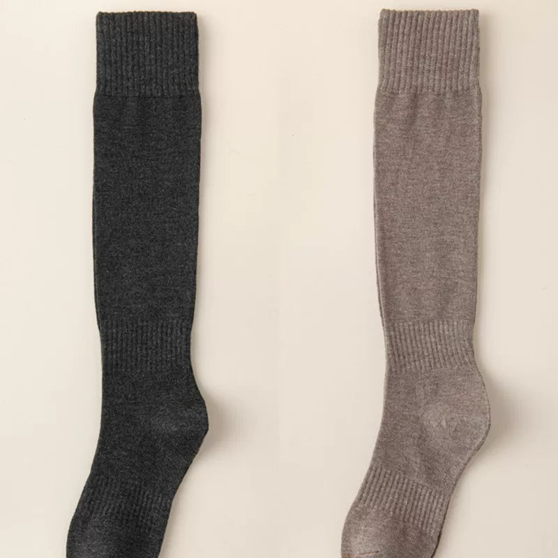 Findszx | Women’s Wool-Blend Long Calf Socks in Solid Colors for Autumn & Winter Wear